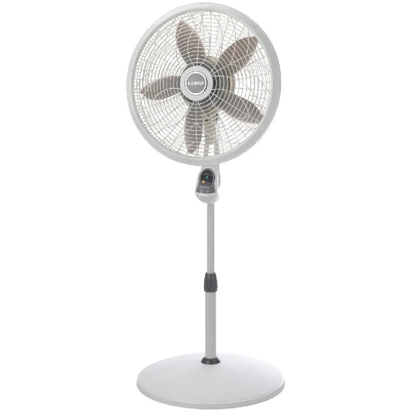 18" 3-Speed Elegance & Performance Pedestal Fan with Remote, 1850, White