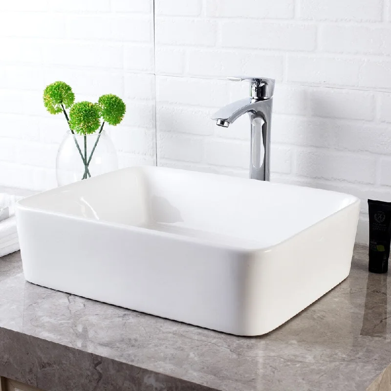 19"x15" Rectangle Bathroom Sink and Faucet Combo