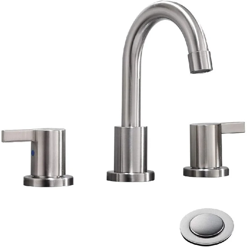 2 Handle 3 Hole 8 Inch Widespread Bathroom Faucet