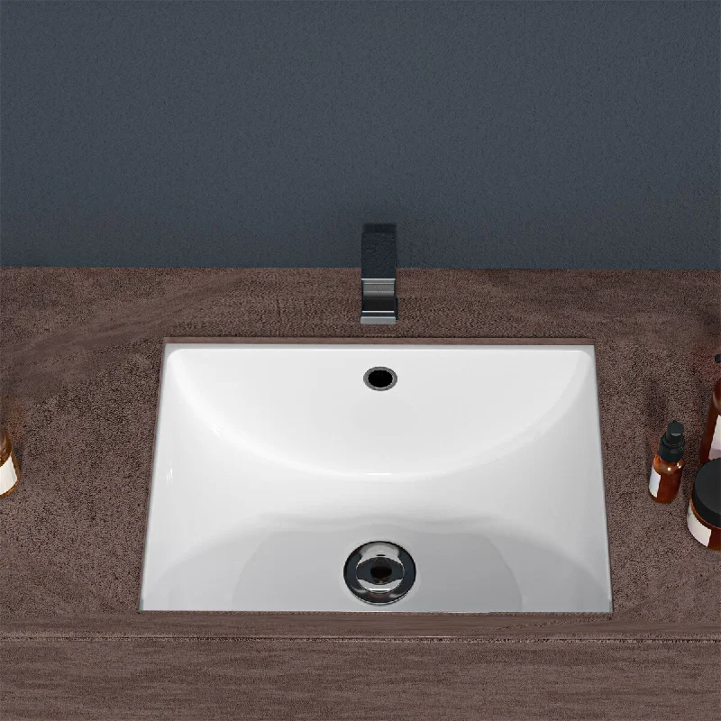 20.25"x15" Rectangular Undermount Bathroom Sink with Overflow