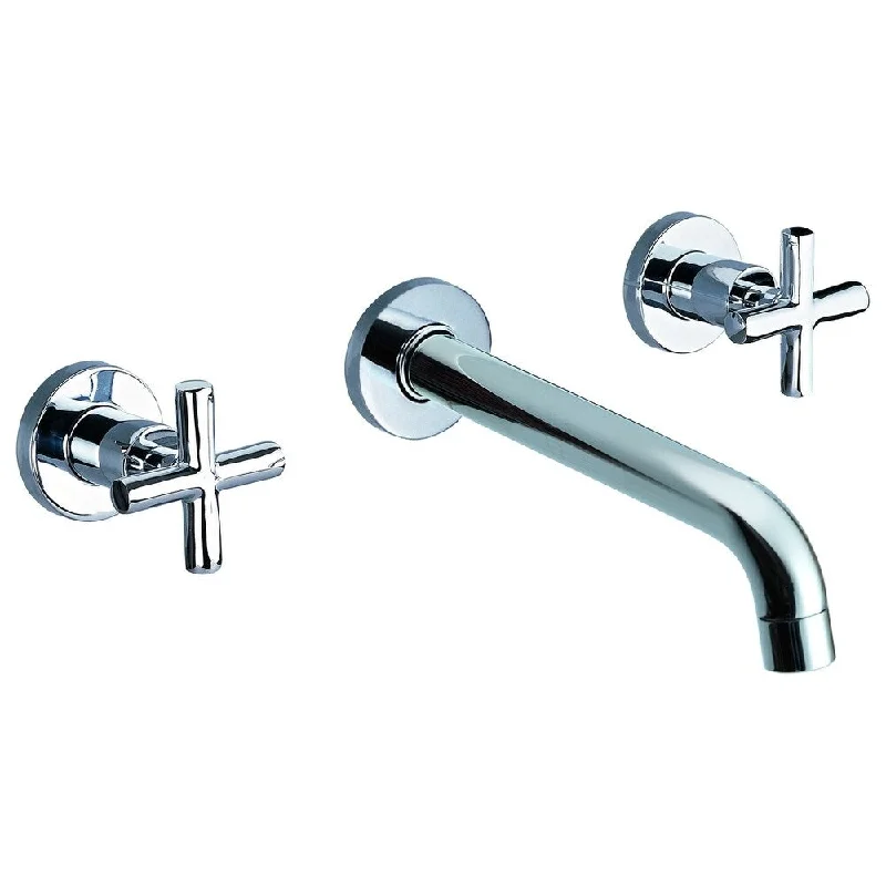 ALFI brand AB1035-PC Polished Chrome 8" Widespread Wall-Mounted Cross Handle Faucet - Silver