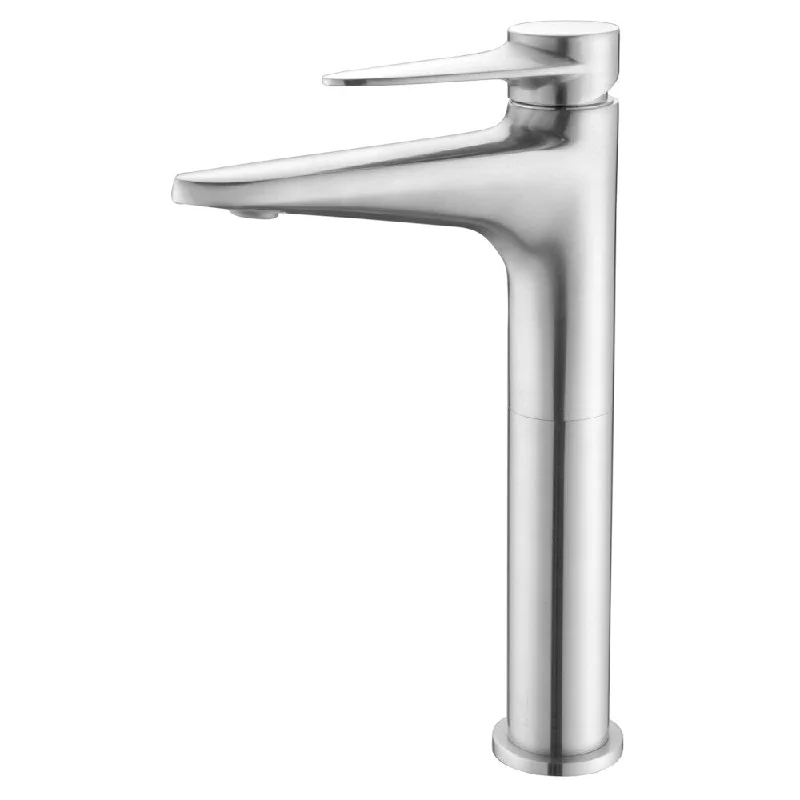 ALFI brand AB1771-BN Brushed Nickel Tall Single Hole Bathroom Faucet - Silver