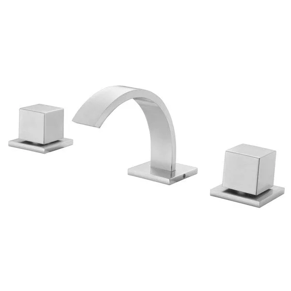 ALFI brand Brushed Nickel Modern Widespread Bathroom Faucet - Silver