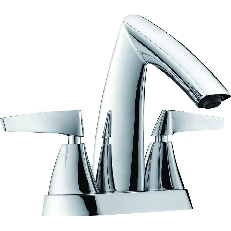 ALFI brand Polished Chrome Two-Handle 4'' Centerset Bathroom Faucet - Silver