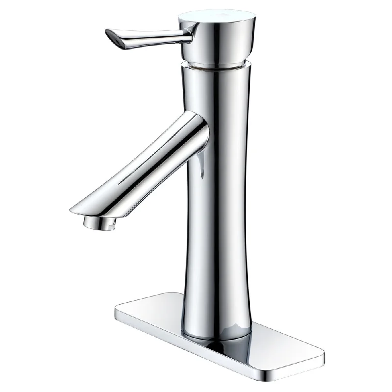 ANZZI Saga Series Single Hole Single-handle Low-arc Bathroom Faucet in Polished Chrome