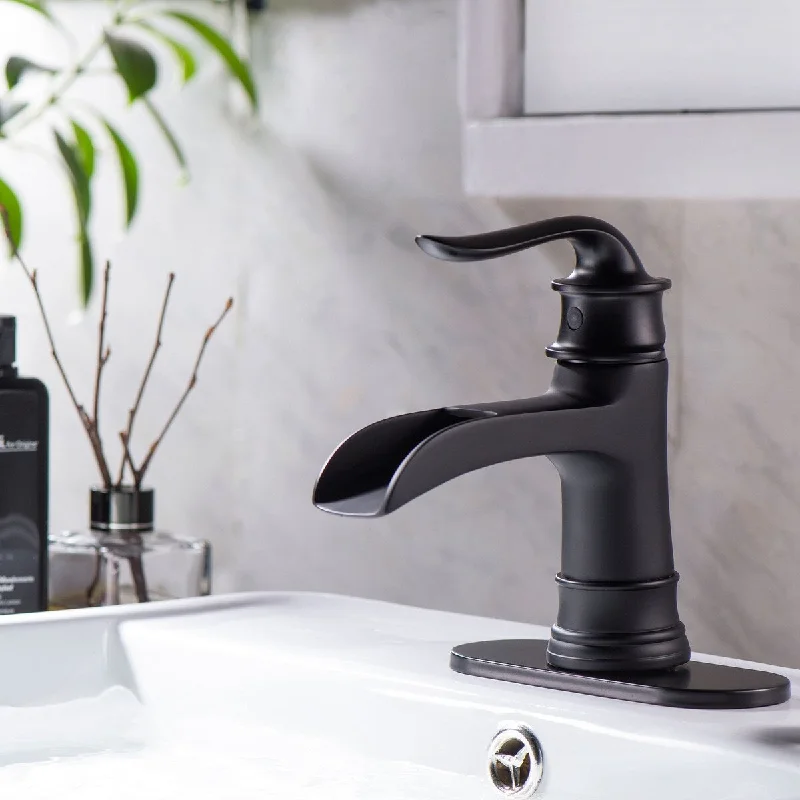 Black Single Hole Bathroom Vessel Sink Faucet