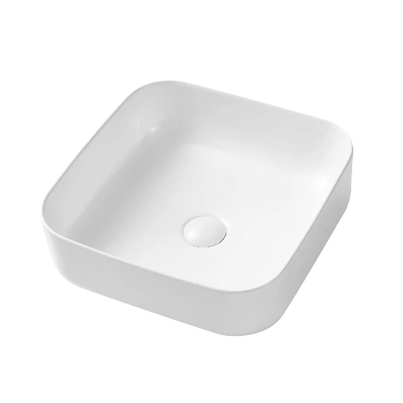 Ceramic Square Above Counter White Bathroom Sink Art Basin