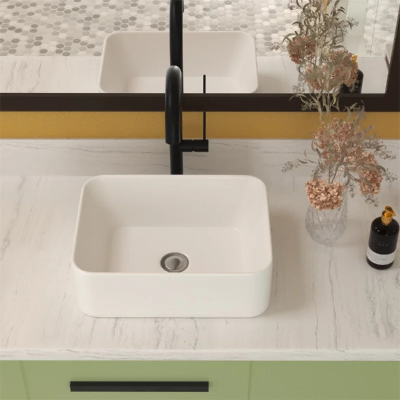 Classic Design Rectangular Ceramic Bathroom Sink