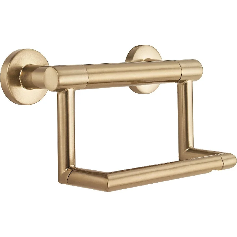 Delta Bath Safety Collection Champagne Bronze Finish Contemporary Toilet Tissue Paper Holder with Grab Assist Bar D41550CZ