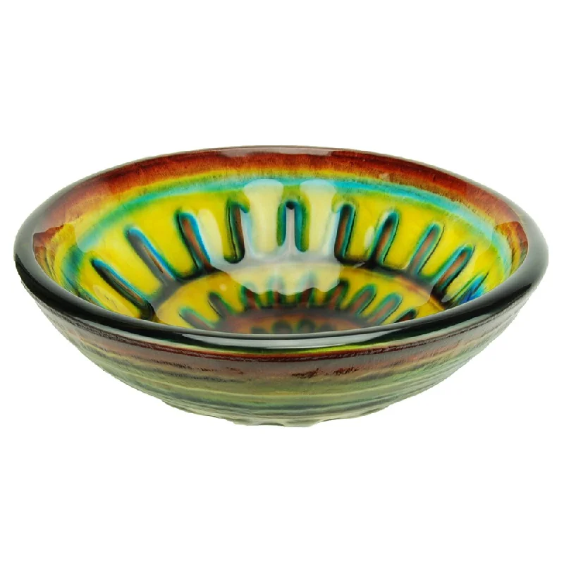 Italia Phantasy Spiral Glass Vessel Bathroom Sink