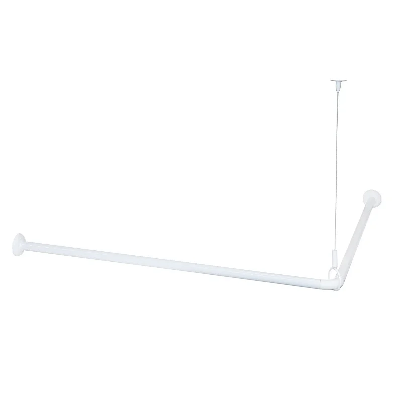 Kenney Corner Permanent Mount Shower Curtain Rod - White