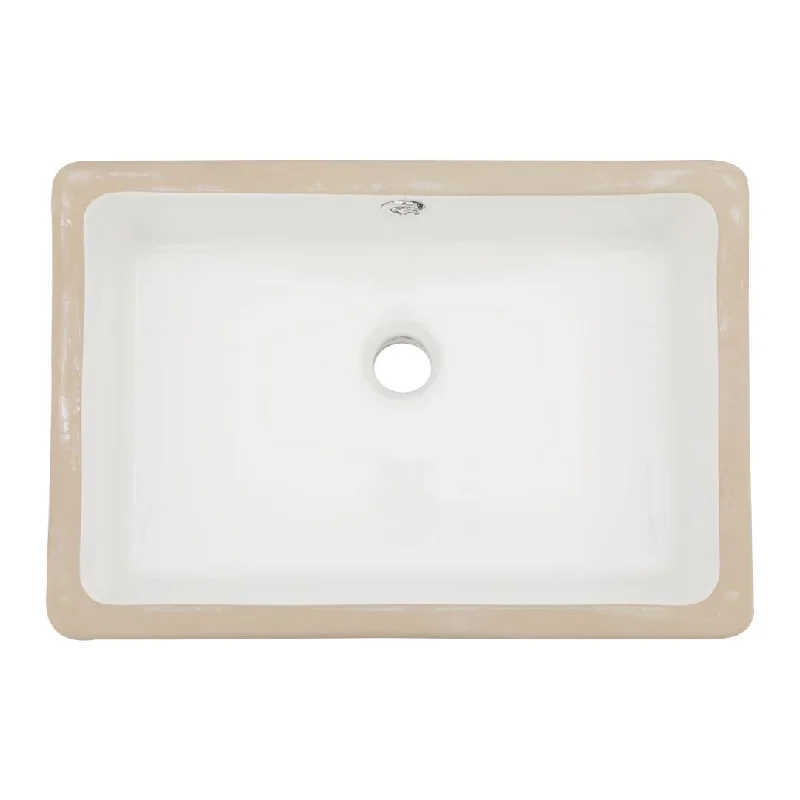 Kichae Undermount Bathroom Sink 18-inch Ceramic Sink with Overflow - 18"x12"x8"