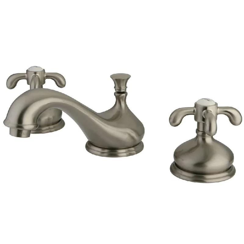 Kingston Brass Satin Nickel French Country Widespread Bathroom Faucet KS1168TX