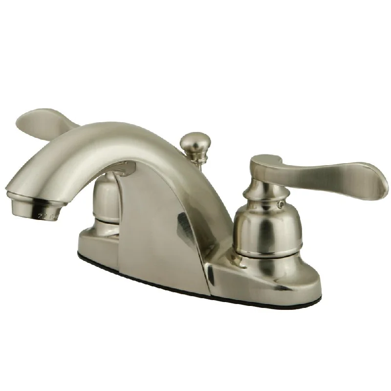 Kingston Brass Satin Nickel NuWave French centerset bathroom faucet KB8648NFL