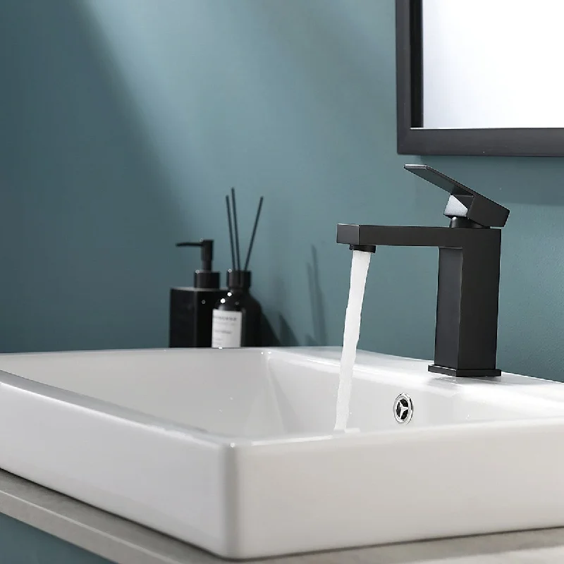 Modern Matte Black Single-handle Bathroom Sink Faucet