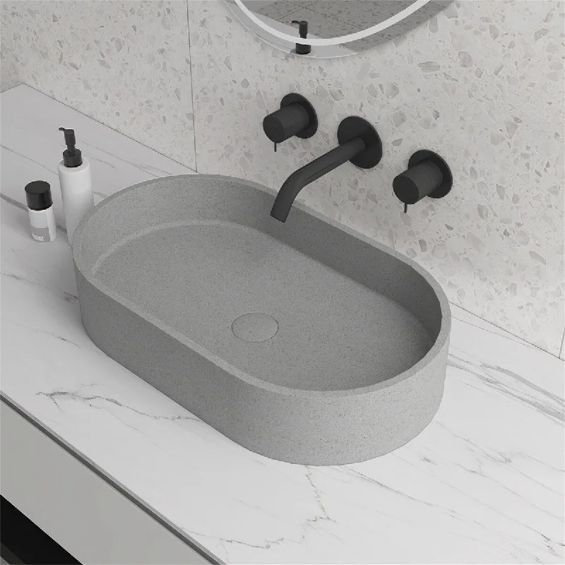 Oval Concrete Vessel Bathroom Sink