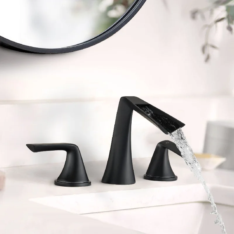 Proox 3 Holes Deck Mount Waterfall Dual Bathroom Faucet