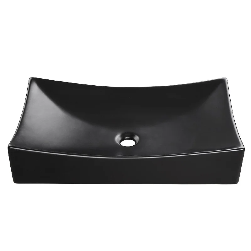 Rectangle White Porcelain Vessel Sink 655mm Long