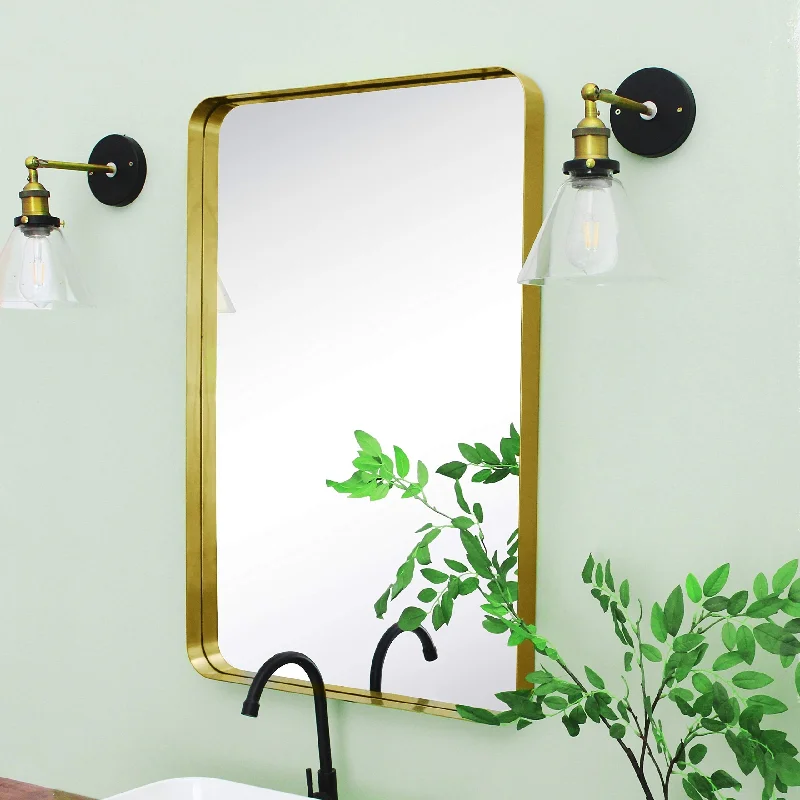 TEHOME Arthers Stainless Steel Metal Bathroom Vanity Wall Mirror