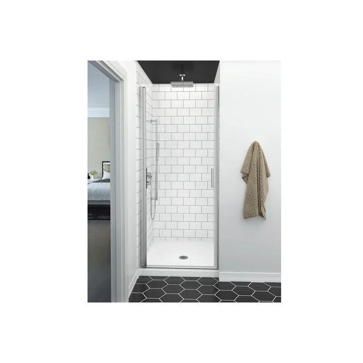 Shower Door Fit Alcove Pivot 32 x 74 Inch Chrome Clear