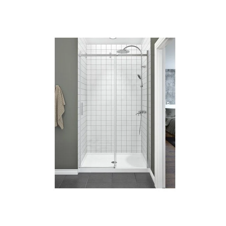 Shower Door Rody Alcove Roller 48 x 74 Inch Chrome Clear