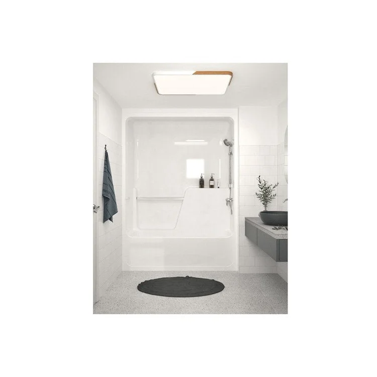 Tub and Shower Module Lumis 30-1/2 x 59-1/2 x 74 Inch Acrylic Drain Left White One Piece Domed