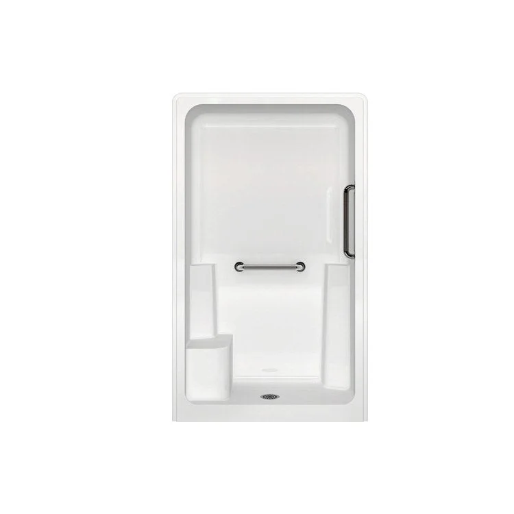 Shower Ops One Piece with Left Hand Grab Bar Domed White 29 x 48-1/2 x 84 Inch Acrylic No Seat 29 Inch