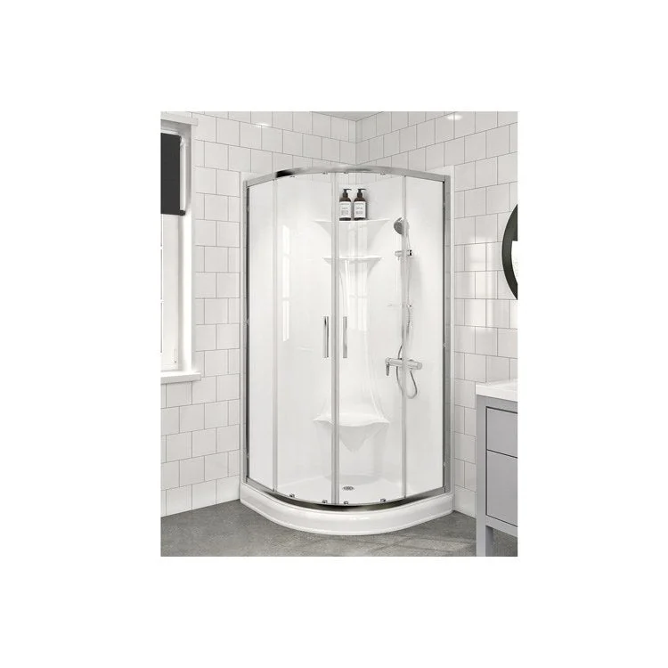 Shower Tyro One Piece Neo Round White 36 x 42 x 76-1/2 Inch Acrylic 36 Inch