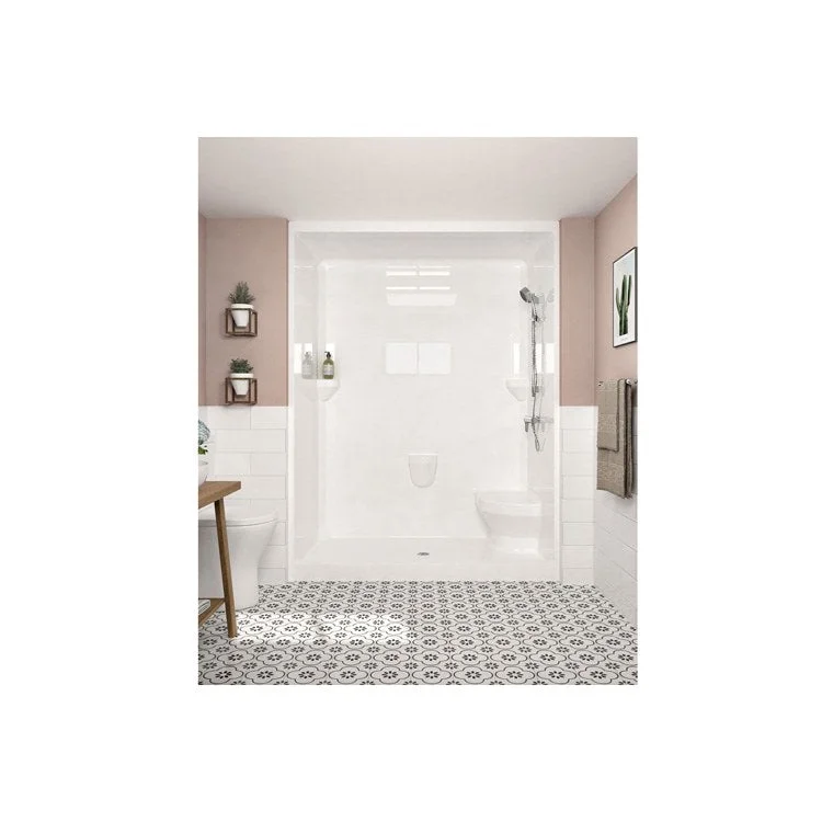 Shower Taylor One Piece Domed White 30-1/2 x 65 x 84 Inch Acrylic Left Hand Seat 30-1/2 Inch