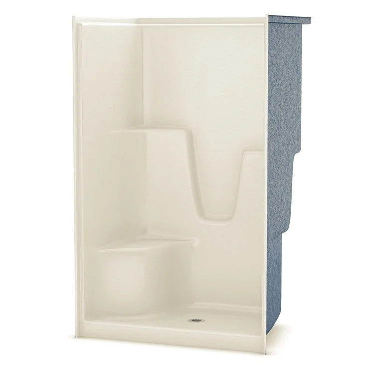 Shower Module 48 Inch AcrylX Bone 1 Pieces Left Hand Contoured Corner Seat