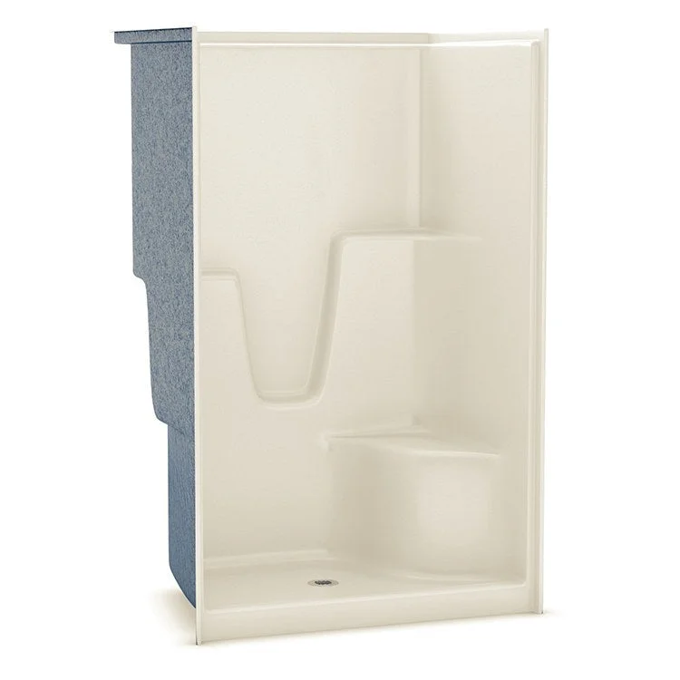 Shower Module 48 Inch AcrylX Bone 1 Pieces Right Hand Contoured Corner Seat