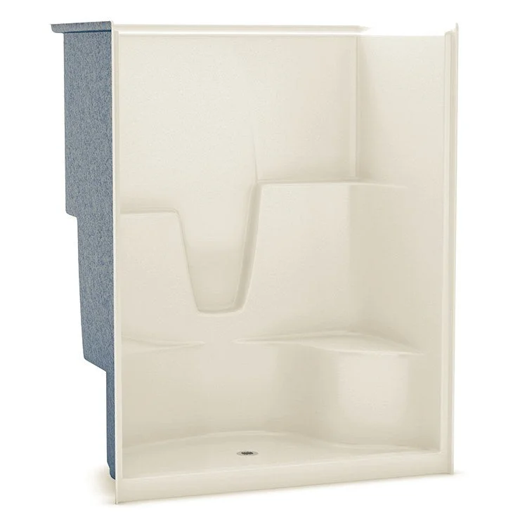 Shower Module 60 Inch AcrylX Bone 1 Pieces Right Hand Contoured Corner Seat