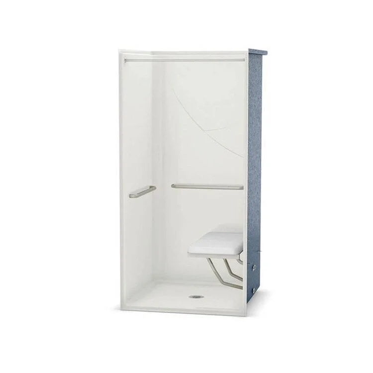 Shower Module 36 x 36 x 76-5/8 Inch AcrylX White ADA 1 Pieces Left Hand Seat