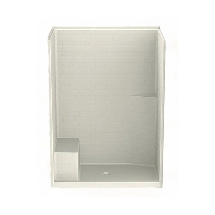 Shower Module 60 x 35-1/4 x 84-1/4 Inch AcrylX Biscuit 1 Pieces Left Hand Integrated Seat