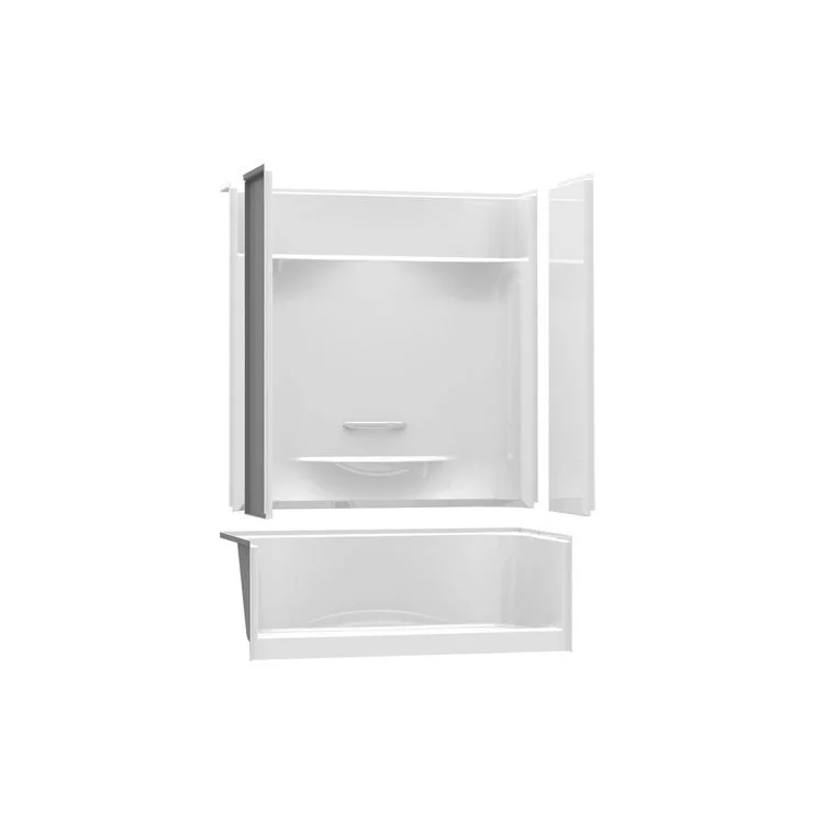 Shower Module KDS 3060 59-3/4 x 30 x 81-1/8 Inch AcrylX White 4 Pieces Left Hand Seat