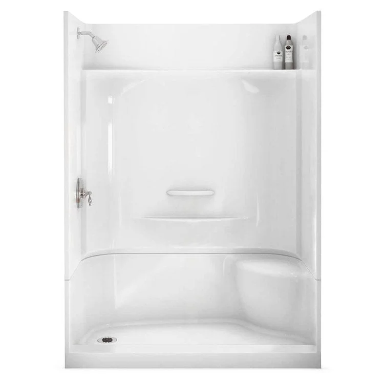 Shower Module KDS 3460 59-3/4 x 33-1/2 x 80-1/8 Inch AcrylX White 4 Pieces Left Hand Seat