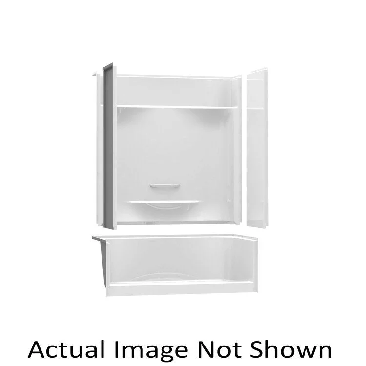 Shower Base KDS 3060 Alcove White 59-3/4 x 30 Inch AcrylX Center Drain