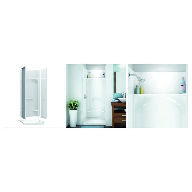 Shower Module KDS 3232 31-7/8 x 32 x 76 Inch AcrylX White 4 Pieces Less Seat