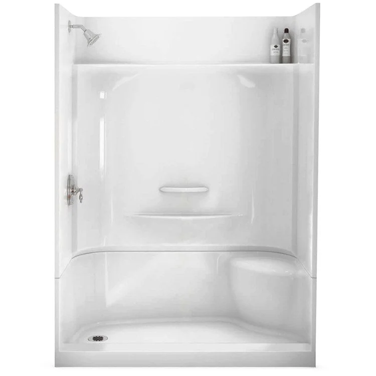 Shower Module 59-3/4 x 33-1/2 x 80-1/8 Inch AcrylX White 4 Pieces Right Hand