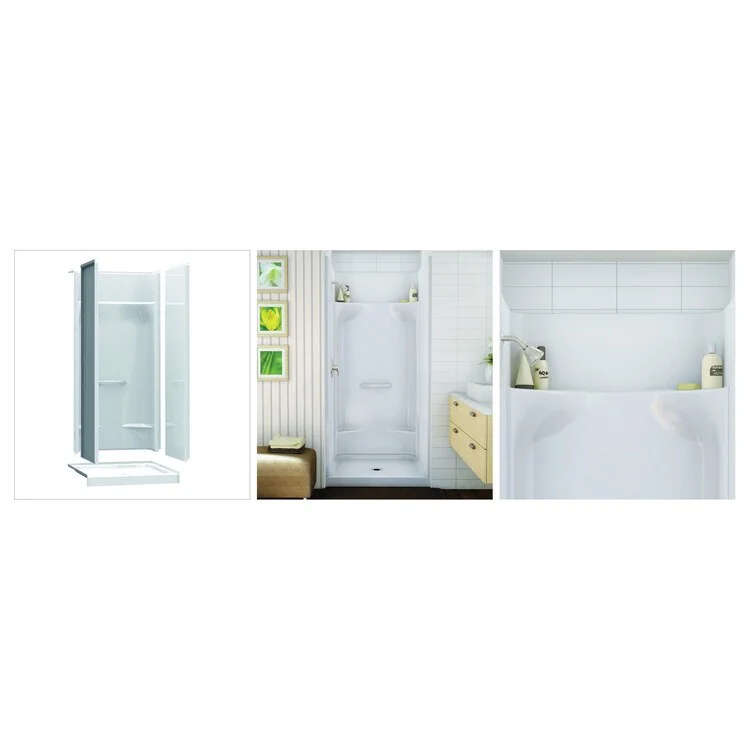 Shower Module KDS 3636 35-7/8 x 36 x 76 Inch AcrylX Biscuit 4 Pieces Less Seat