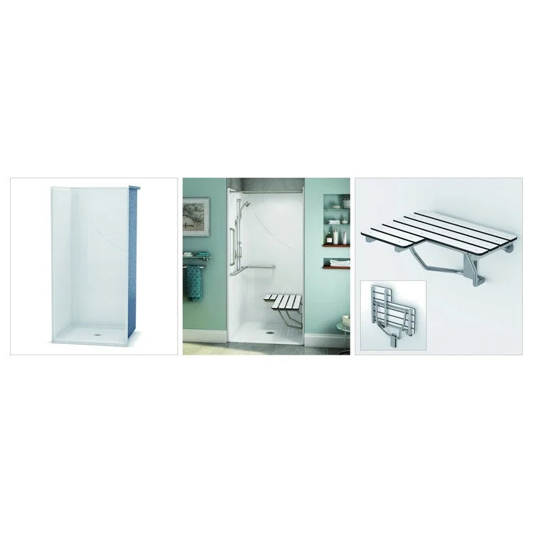 Shower Module 38-3/4 x 39 x 78-3/4 Inch AcrylX White ADA 1 Pieces Alcove Left Drain