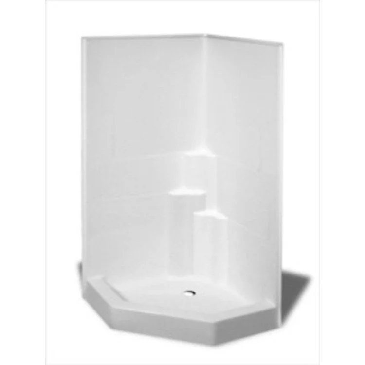 Shower Module 37-3/4 x 37-3/4 x 78 Inch AcrylX Bone 1 Pieces Neo Angle Above Floor