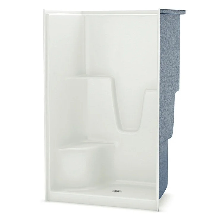 Shower Module 48 Inch AcrylX Biscuit 1 Pieces Left Hand Contoured Corner Seat