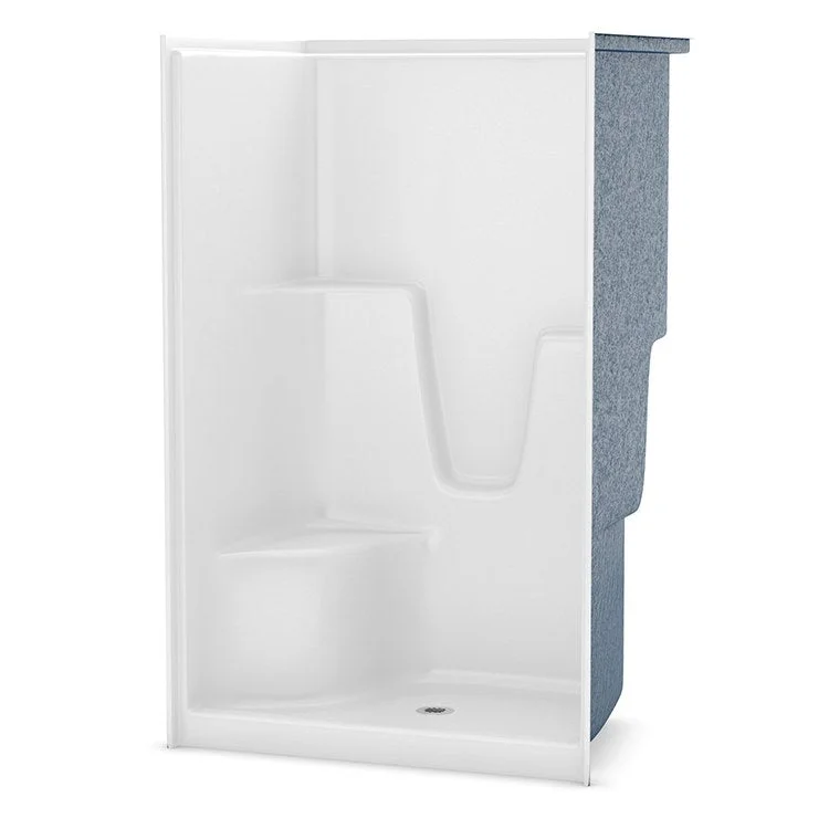 Shower Module 48 Inch AcrylX White 1 Pieces Left Hand Contoured Corner Seat