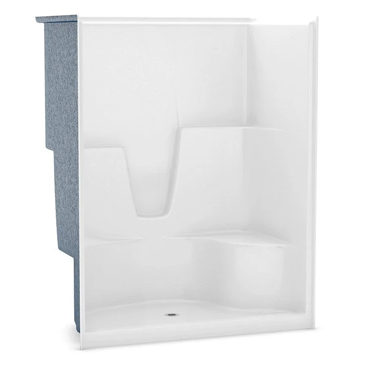 Shower Module 60 Inch AcrylX White 1 Pieces Right Hand Contoured Corner Seat