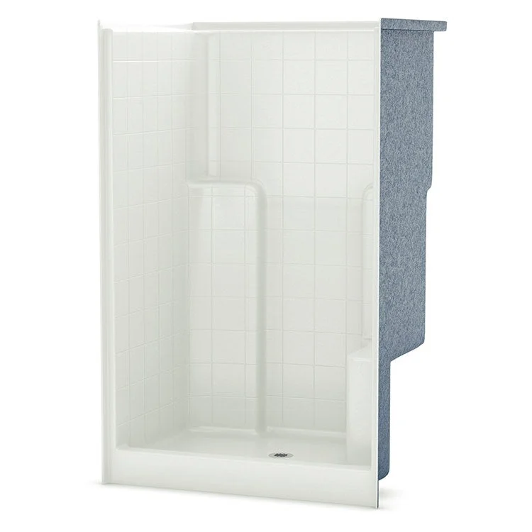 Shower Module 48 Inch AcrylX Biscuit 1 Pieces Right Hand Contoured Corner Seat