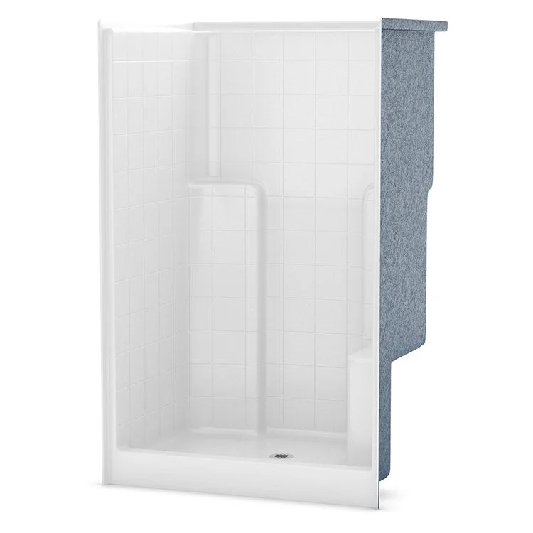 Shower Module 48 Inch AcrylX White 1 Pieces Right Hand Contoured Corner Seat