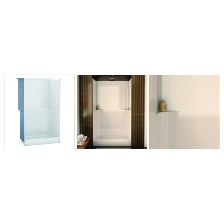 Shower Left Hand Seat White 47-7/8 x 34-1/2 x 82 Inch AcrylX 47-7/8 Inch