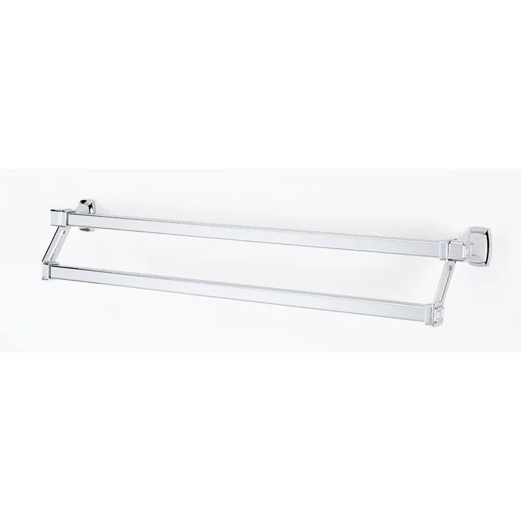 Towel Bar Cube Bath 25 Inch Double Polished Chrome Brass 4-1/2 Inch