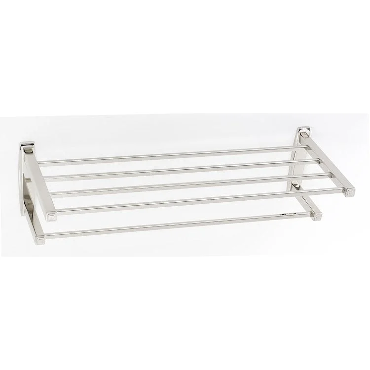 Towel Rack Cube Bath Polished Nickel 24 Inch Brass 9-5/8 Inch Concealed Wall Mount